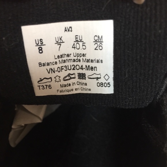 Vans Black Leather Size 8 - Picture 6 of 8